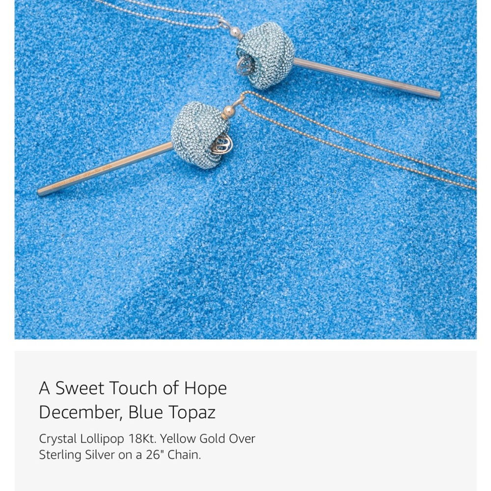 Simone Smith 18kt Yellow Gold over silver Swarovski Crystal Lollipop with chain